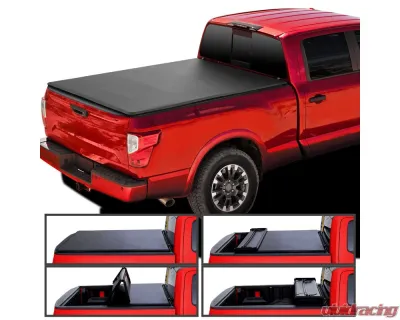 Spec-D 6ft 7in Truck Bed Soft Quad-Fold Tonneau Cover Nissan Titan 2017-2024 - TC4-TIT17-67-SP