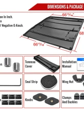 Spec-D 5ft 6in Short Bed Soft Quad-Fold Tonneau Cover Toyota Tundra CrewMax 2007-2019                                     - TC4-TUN07-55-SP - Image 7