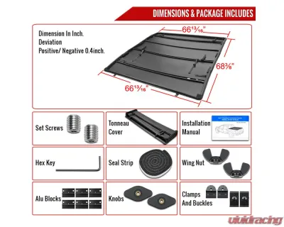 Spec-D 5ft 6in Short Bed Soft Quad-Fold Tonneau Cover Toyota Tundra CrewMax 2007-2019 - TC4-TUN07-55-SP
