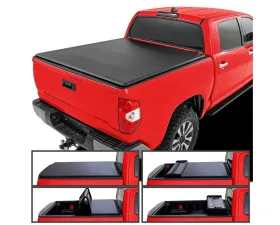 Spec-D 5ft 6in Short Bed Soft Quad-Fold Tonneau Cover Toyota Tundra CrewMax 2007-2019