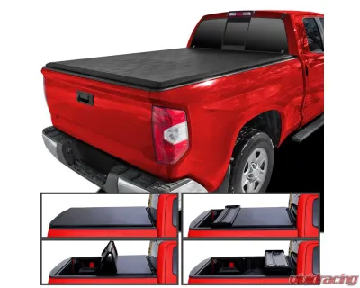Spec-D 6ft 6in Standard Bed Soft Quad-Fold Tonneau Cover Toyota Tundra 2007-2021 - TC4-TUN07-65-SP