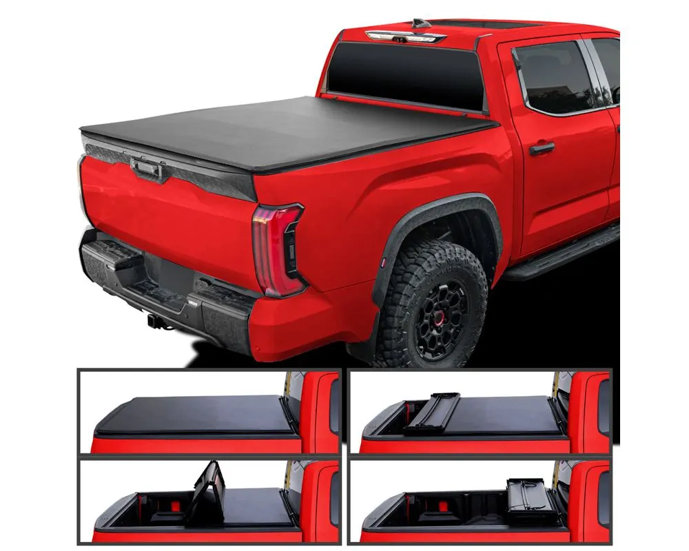 Spec-D 6ft 6in Truck Bed Soft Quad-Fold Tonneau Cover Toyota Tundra 2022-2024 - TC4-TUN22-65-SP