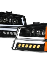 Spec-D LED Projector DRL Headlights w/ Bumper Lights (Jet Black Housing/Clear Lens) Chevrolet Silverado | Avalanche 2002-2007                                     - 2LBLHE-SIV03JM-MS - Image 12