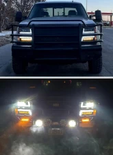 Spec-D LED Projector DRL Headlights w/ Bumper Lights (Jet Black Housing/Clear Lens) Chevrolet Silverado | Avalanche 2002-2007                                     - 2LBLHE-SIV03JM-MS - Image 12