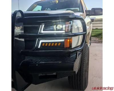 Spec-D LED Projector DRL Headlights w/ Bumper Lights (Jet Black Housing/Clear Lens) Chevrolet Silverado | Avalanche 2002-2007 - 2LBLHE-SIV03JM-MS
