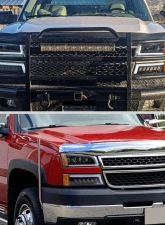 Spec-D LED Projector DRL Headlights w/ Bumper Lights (Jet Black Housing/Clear Lens) Chevrolet Silverado | Avalanche 2002-2007                                     - 2LBLHE-SIV03JM-MS - Image 10