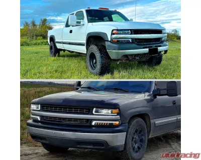 Spec-D LED Projector DRL Headlights w/ Bumper Lights (Jet Black Housing/Clear Lens) Chevrolet 1999-2006 - 2LBLHE-SIV99JM-MS