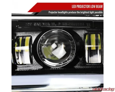 Spec-D LED Projector DRL Headlights w/ Bumper Lights (Jet Black Housing/Clear Lens) Chevrolet 1999-2006 - 2LBLHE-SIV99JM-MS