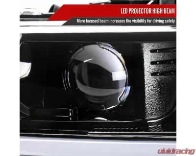 Spec-D LED Projector DRL Headlights w/ Bumper Lights (Jet Black Housing/Clear Lens) Chevrolet 1999-2006 - 2LBLHE-SIV99JM-MS
