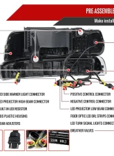 Spec-D LED Projector DRL Headlights w/ Bumper Lights (Jet Black Housing/Clear Lens) Chevrolet 1999-2006                                     - 2LBLHE-SIV99JM-MS - Image 7