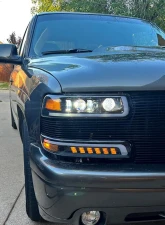 Spec-D LED Projector DRL Headlights w/ Bumper Lights (Jet Black Housing/Clear Lens) Chevrolet 1999-2006                                     - 2LBLHE-SIV99JM-MS - Image 10