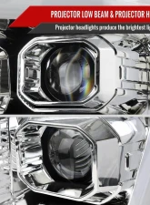 Spec-D Projector Headlight w/ Switchback Sequential Turn Signal LED Bar (Chrome Housing / Clear Lens) Ford F-150 2021-2025                                     - 2LHP-F15021-SQ-RS - Image 4