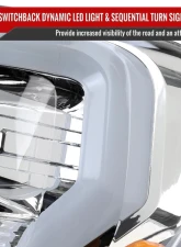 Spec-D Projector Headlight w/ Switchback Sequential Turn Signal LED Bar (Chrome Housing / Clear Lens) Ford F-150 2021-2025                                     - 2LHP-F15021-SQ-RS - Image 5