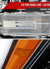 Spec-D Projector Headlight w/ Switchback Sequential Turn Signal LED Bar (Chrome Housing / Clear Lens) Ford F-150 2021-2025                                     - 2LHP-F15021-SQ-RS - Image 6