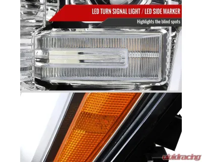 Spec-D Projector Headlight w/ Switchback Sequential Turn Signal LED Bar (Chrome Housing / Clear Lens) Ford F-150 2021-2025 - 2LHP-F15021-SQ-RS