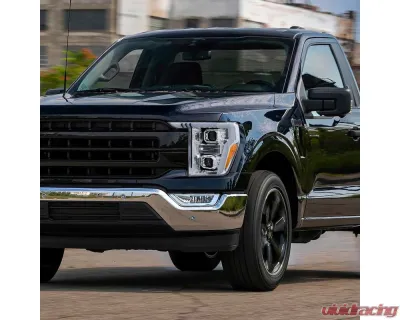 Spec-D Projector Headlight w/ Switchback Sequential Turn Signal LED Bar (Chrome Housing / Clear Lens) Ford F-150 2021-2025 - 2LHP-F15021-SQ-RS