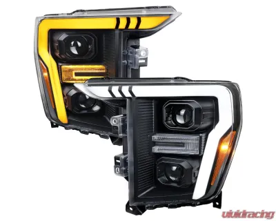 Spec-D Projector Headlight w/ Switchback Sequential Turn Signal LED Bar (Black Housing / Clear Lens) Ford F-150 2021-2025 - 2LHP-F15021JM-SQ-RS