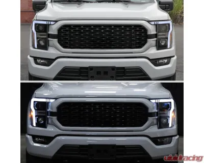 Spec-D Projector Headlight w/ Switchback Sequential Turn Signal LED Bar (Black Housing / Clear Lens) Ford F-150 2021-2025 - 2LHP-F15021JM-SQ-RS