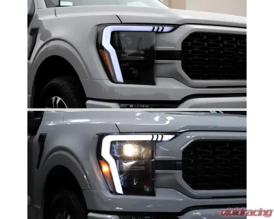 Spec-D Projector Headlight w/ Switchback Sequential Turn Signal LED Bar (Black Housing / Clear Lens) Ford F-150 2021-2025 - 2LHP-F15021JM-SQ-RS