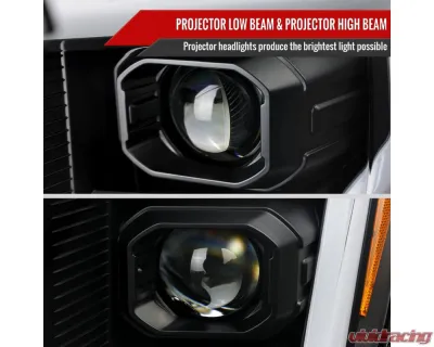 Spec-D Projector Headlight w/ Switchback Sequential Turn Signal LED Bar (Black Housing / Clear Lens) Ford F-150 2021-2025 - 2LHP-F15021JM-SQ-RS