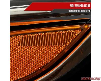 Spec-D Factory Style Projector Headlights (Glossy Black Housing/Clear Lens) - Left Driver Side Only Chevrolet Malibu 2019-2024 - 2LHP-MBU19GB-L-RO