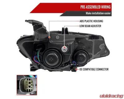 Spec-D Factory Style Projector Headlights (Glossy Black Housing/Clear Lens) - Left Driver Side Only Chevrolet Malibu 2019-2024 - 2LHP-MBU19GB-L-RO