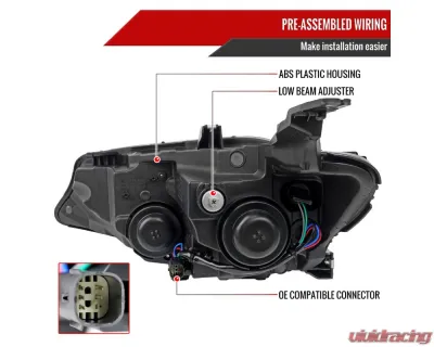Spec-D Factory Style Projector Headlight (Glossy Black Housing/Clear Lens) - Right Passenger Side Chevrolet Malibu 2019-2024 - 2LHP-MBU19GB-R-RO