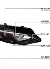 Spec-D Factory Style Projector Headlight (Glossy Black Housing/Clear Lens) - Right Passenger Side Chevrolet Malibu 2019-2024                                     - 2LHP-MBU19GB-R-RO - Image 8