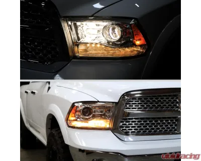 Spec-D LED Bar Projector Headlights (Chrome Housing/Clear Lens) Ram 2013-2024 - 2LHP-RAM13G2-GO