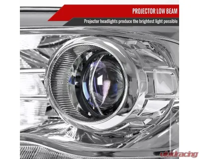 Spec-D LED Bar Projector Headlights (Chrome Housing/Clear Lens) Ram 2013-2024 - 2LHP-RAM13G2-GO