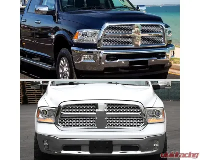 Spec-D LED Bar Projector Headlights (Chrome Housing/Clear Lens) Ram 2013-2024 - 2LHP-RAM13G2-GO
