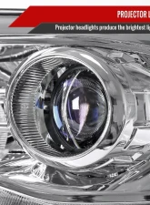 Spec-D Sequential LED Bar Signal Projector Headlights (Chrome Housing/Clear Lens) Dodge Ram 2009-2024                                     - 2LHP-RAM13G2-SQ-GO - Image 4