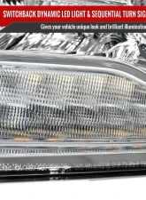 Spec-D Sequential LED Bar Signal Projector Headlights (Chrome Housing/Clear Lens) Dodge Ram 2009-2024                                     - 2LHP-RAM13G2-SQ-GO - Image 6