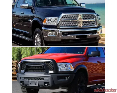 Spec-D Sequential LED Bar Signal Projector Headlights (Chrome Housing/Clear Lens) Dodge Ram 2009-2024 - 2LHP-RAM13G2-SQ-GO