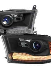 Spec-D LED Bar Projector Headlights (Matte Black Housing/Clear Lens) Ram 2013-2024                                     - 2LHP-RAM13JMG2-GO - Image 10