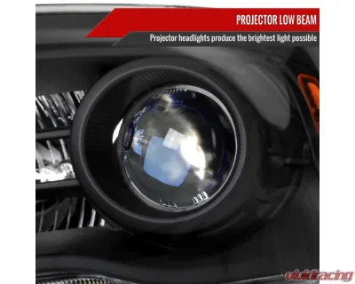 Spec-D LED Bar Projector Headlights (Matte Black Housing/Clear Lens) Ram 2013-2024 - 2LHP-RAM13JMG2-GO