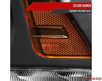 Spec-D LED Bar Projector Headlights (Matte Black Housing/Clear Lens) Ram 2013-2024 - 2LHP-RAM13JMG2-GO