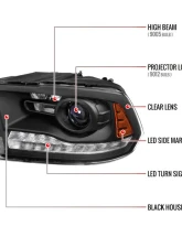 Spec-D LED Bar Projector Headlights (Matte Black Housing/Clear Lens) Ram 2013-2024                                     - 2LHP-RAM13JMG2-GO - Image 8