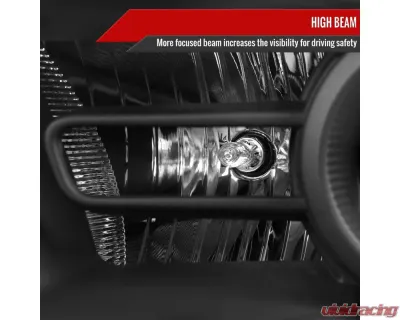 Spec-D Sequential LED Bar Signal Projector Headlights (Matte Black Housing/Clear Lens) Dodge Ram 2009-2024 - 2LHP-RAM13JMG2-SQ-GO