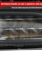 Spec-D Sequential LED Bar Signal Projector Headlights (Matte Black Housing/Clear Lens) Dodge Ram 2009-2024                                     - 2LHP-RAM13JMG2-SQ-GO - Image 6
