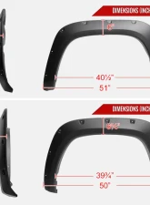Spec-D Matte Black Rivet Style Fender Flares Toyota Tundra 2022-2024                                     - FDF-TUN22A-PK-MP - Image 2
