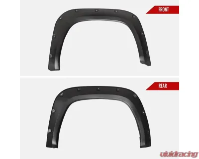 Spec-D Matte Black Rivet Style Fender Flares Toyota Tundra 2022-2024 - FDF-TUN22A-PK-MP