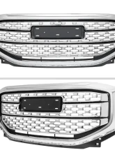 Spec-D Chrome Denali Style Front Upper Mesh Hood Grille GMC Acadia 2017-2019                                     - HG-ADA17C-JB - Image 2