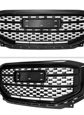 Spec-D Glossy Black Denali Style Front Upper Mesh Hood Grille GMC Acadia 2017-2019                                     - HG-ADA17JM-JB - Image 2