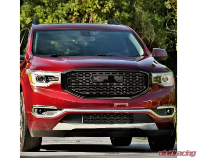Spec-D Glossy Black Denali Style Front Upper Mesh Hood Grille GMC Acadia 2017-2019 - HG-ADA17JM-JB