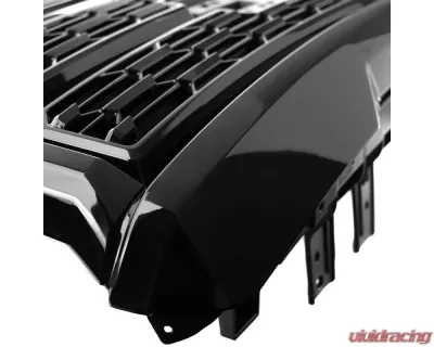 Spec-D Glossy Black Denali Style Front Upper Mesh Hood Grille GMC Canyon 2021-2022 - HG-CAN21JM-GL