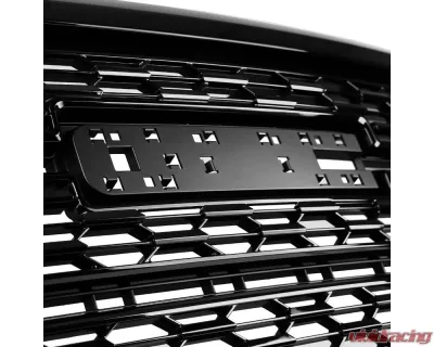 Spec-D Glossy Black Denali Style Front Upper Mesh Hood Grille GMC Canyon 2021-2022 - HG-CAN21JM-GL