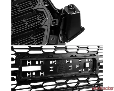 Spec-D Glossy Black Denali Style Front Upper Mesh Hood Grille GMC Canyon 2021-2022 - HG-CAN21JM-GL