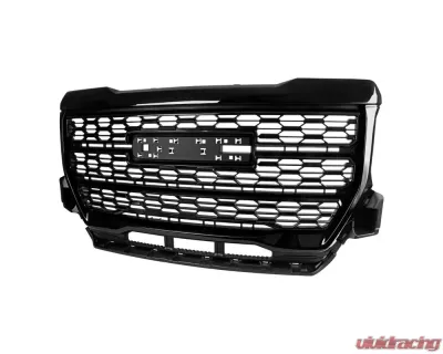 Spec-D Glossy Black Denali Style Front Upper Mesh Hood Grille GMC Canyon 2021-2022 - HG-CAN21JM-GL