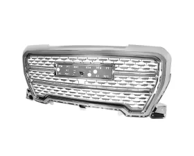 Spec-D Chrome Denali Style Front Upper Mesh Hood Grille GMC Sierra 1500 2019-2021